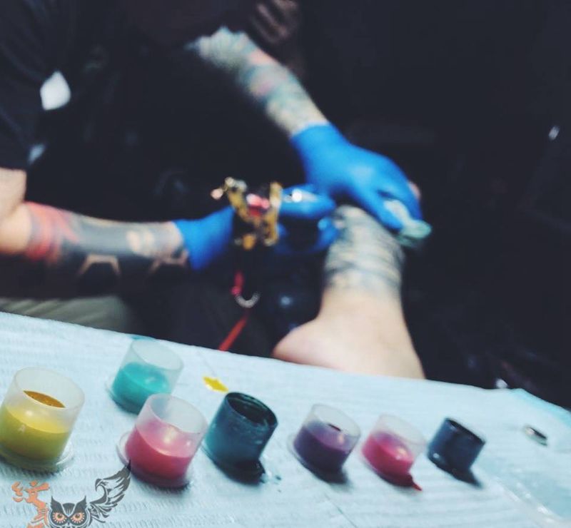 小腿般若纹身图片