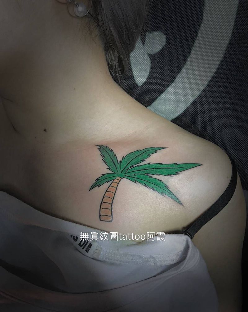 小清新椰子树纹身图片