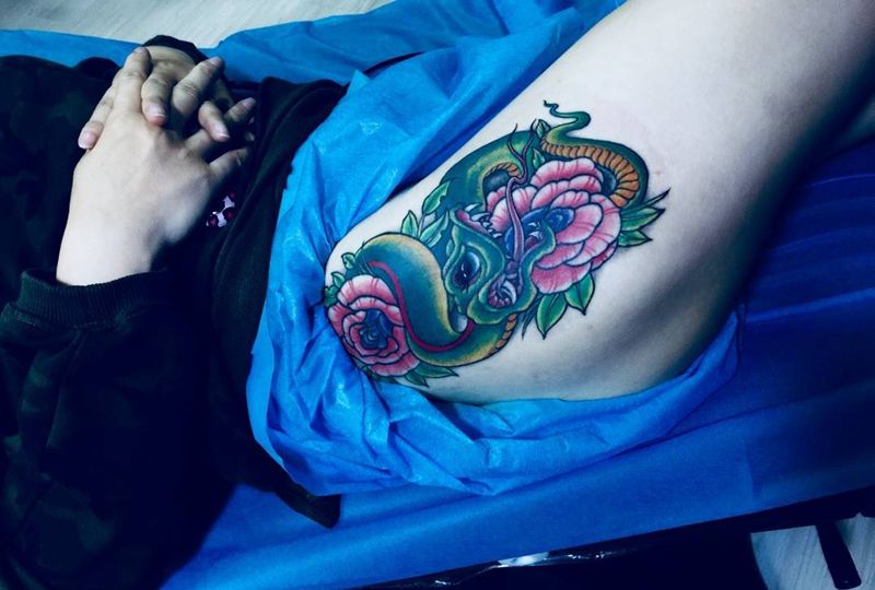 美女蛇纹身图片