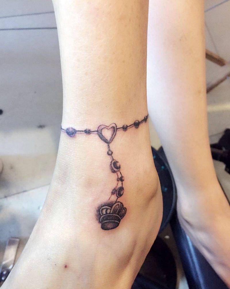 脚链纹身图片_成品欧美清新静物原创脚部纹身图案