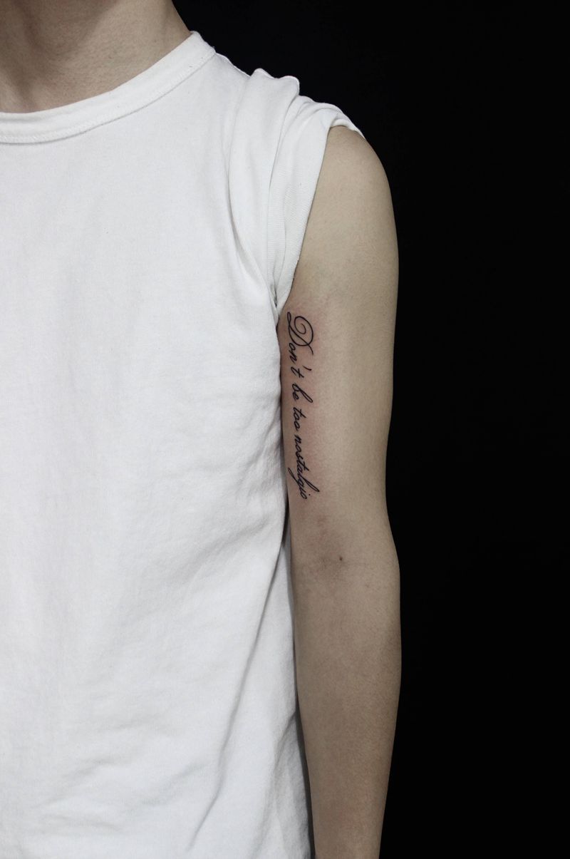 小英文纹身图片_手臂花体字纹身图案