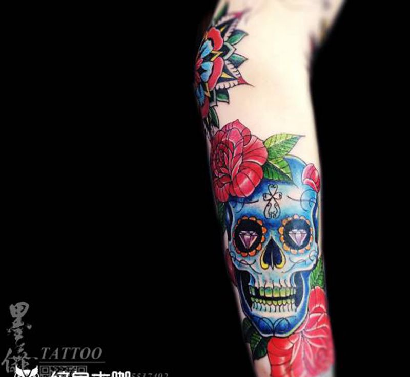 school tattoo纹身图片_手臂纹身图案