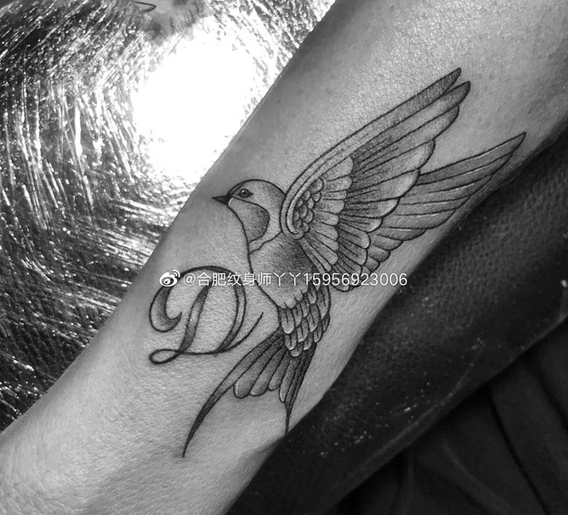 欧美鸽子纹身图片_手臂Old SchoolNew School鸽子纹身图案
