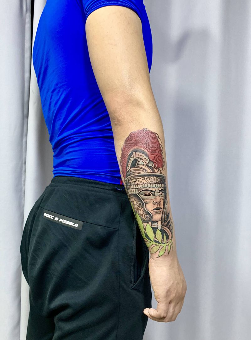 斯巴达勇士纹身图片_手臂New School斯巴达勇士纹身图案