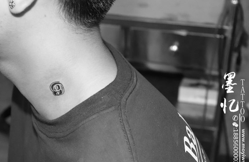 脖子数字纹身图片