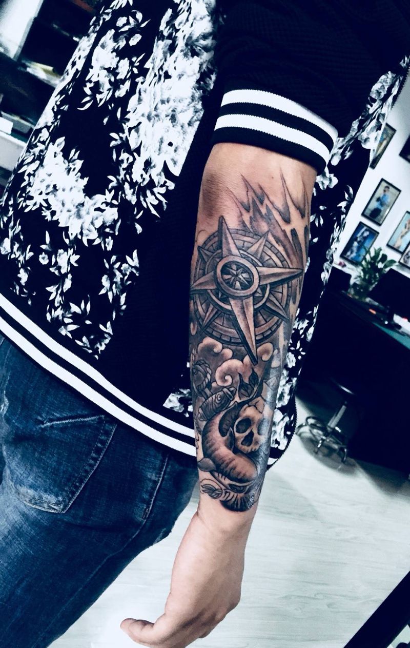 帅气小手臂纹身图片_成品手臂欧美纹身图案