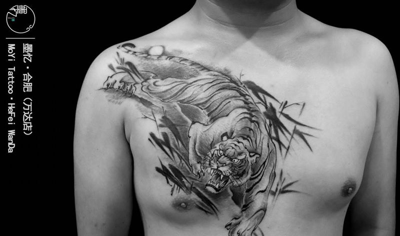 虎纹身图片