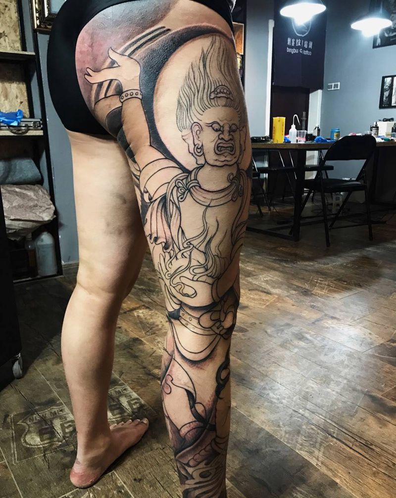 传统花腿，下次继续纹身图片