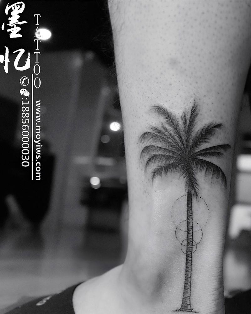 陈冠希同款，棕榈树纹身图片