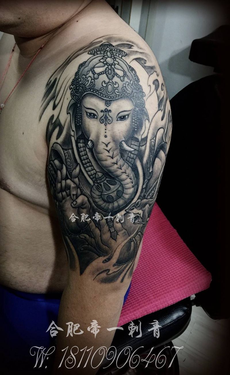 象神纹身 恢复后纹身图片