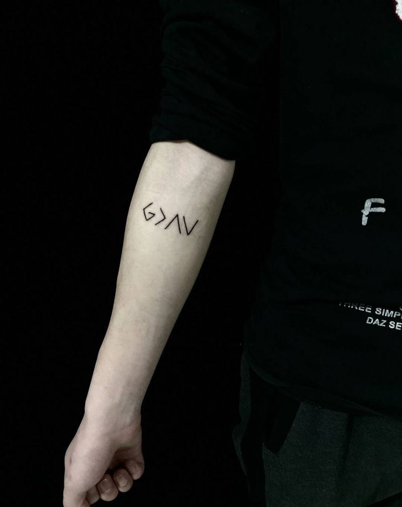 小英文纹身图片_成品手臂清新几何纹身图案