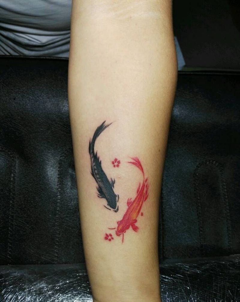 水墨鱼纹身图片