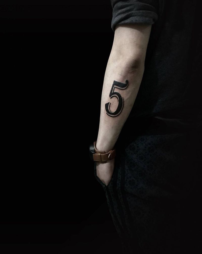 数字刺青纹身图片_成品手臂清新字符纹身图案