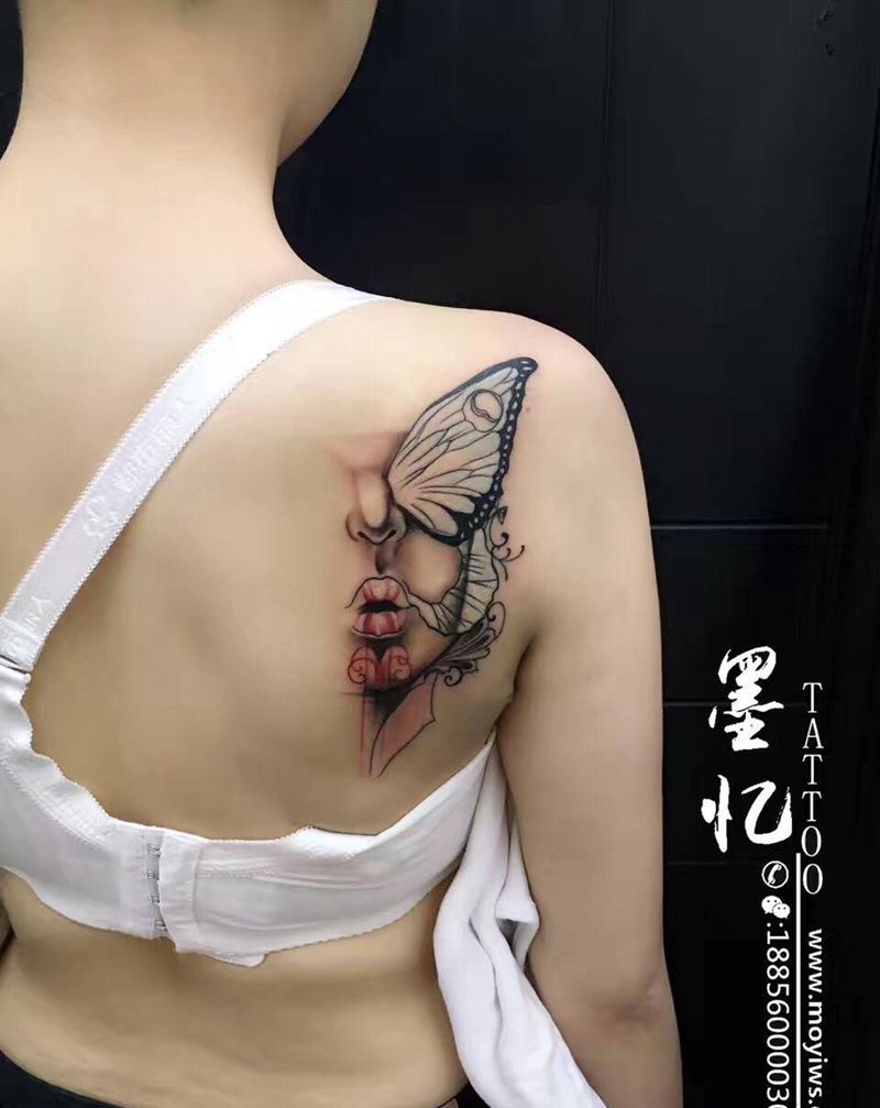 欧美水彩图纹身图片_成品肩部欧美传统合肥纹身图案