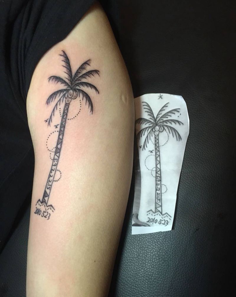 椰树纹身图片