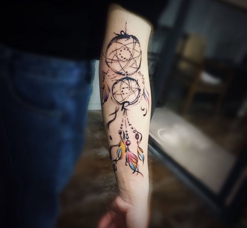 捕梦网纹身图片