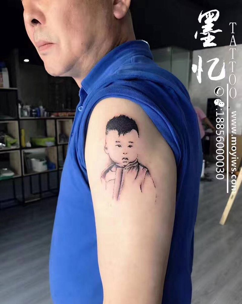 肖像小臂纹身图片