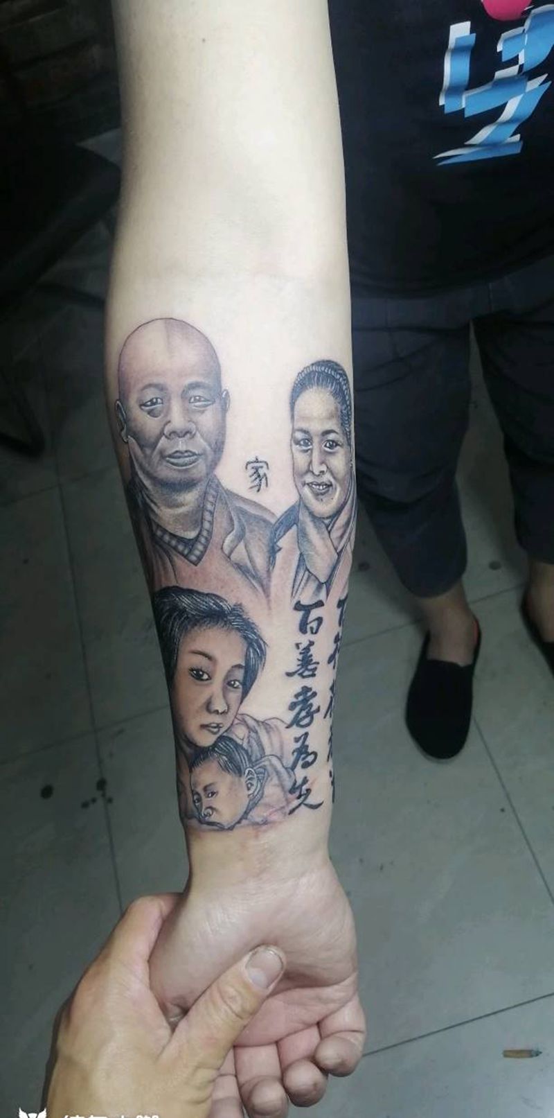 人物纹身图片_胸部手臂新传统老传统纹身图案