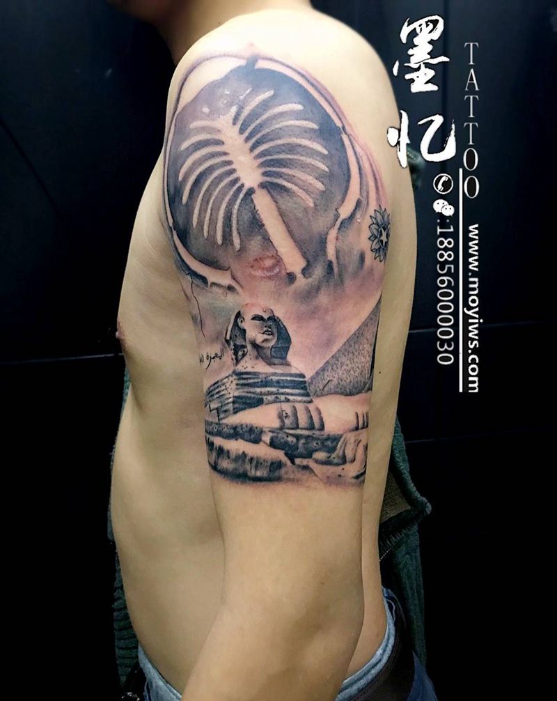 顾客的世界十大奇迹之三纹身图片_成品手臂传统静物纹身图案