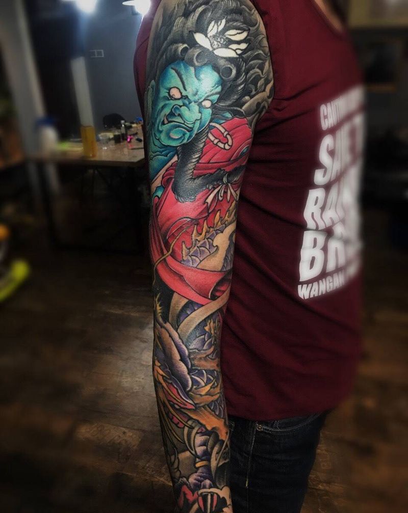 传统花臂，下次继续纹身图片