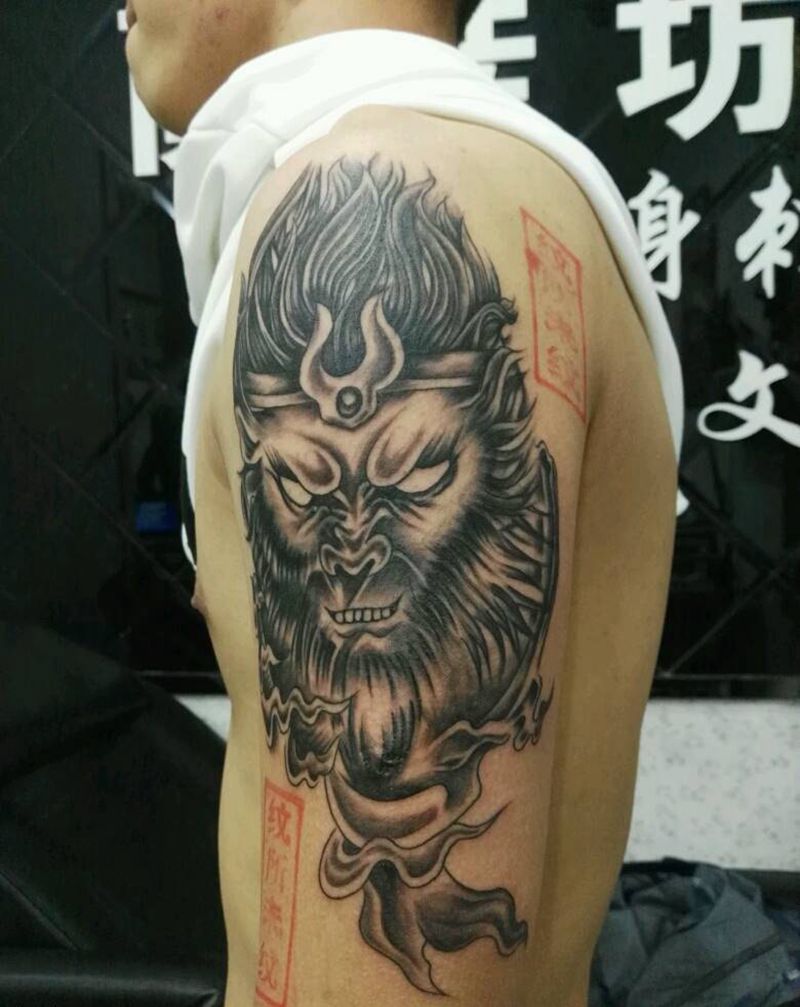 猴子。纹身图片