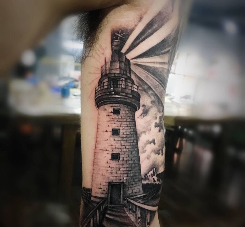 灯塔，纹身图片