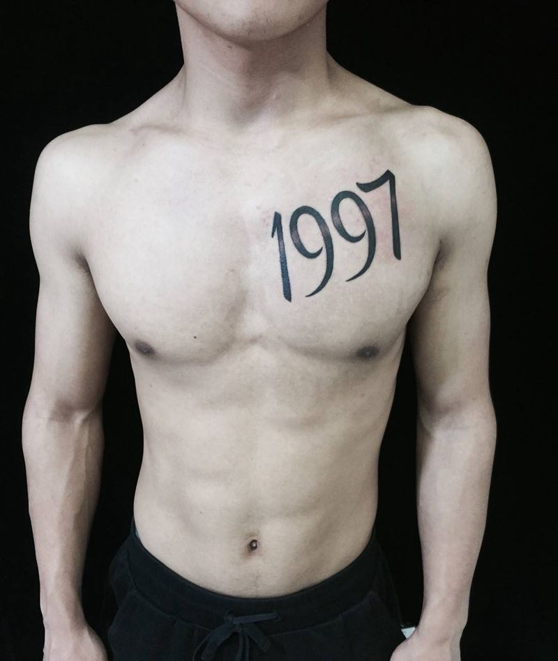 人生编码纹身图片_成品胸部字符纹身图案