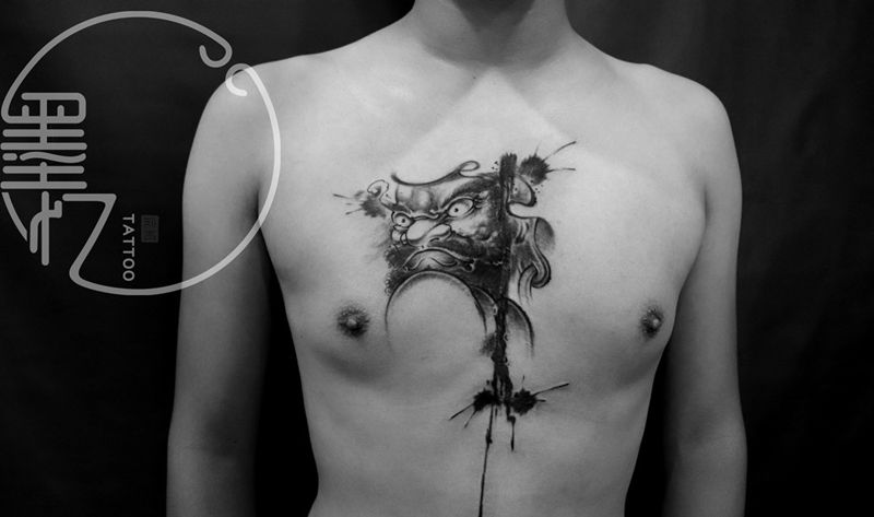 达摩遮疤纹身图片