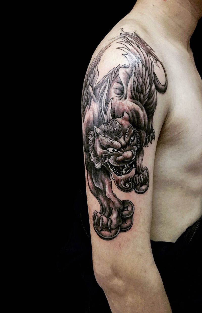 招财貔貅刺青纹身图片