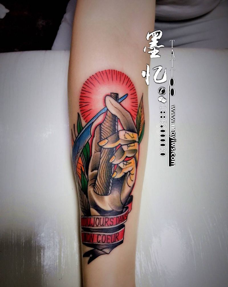 school纹身纹身图片_成品手臂清新欧美合肥纹身图案