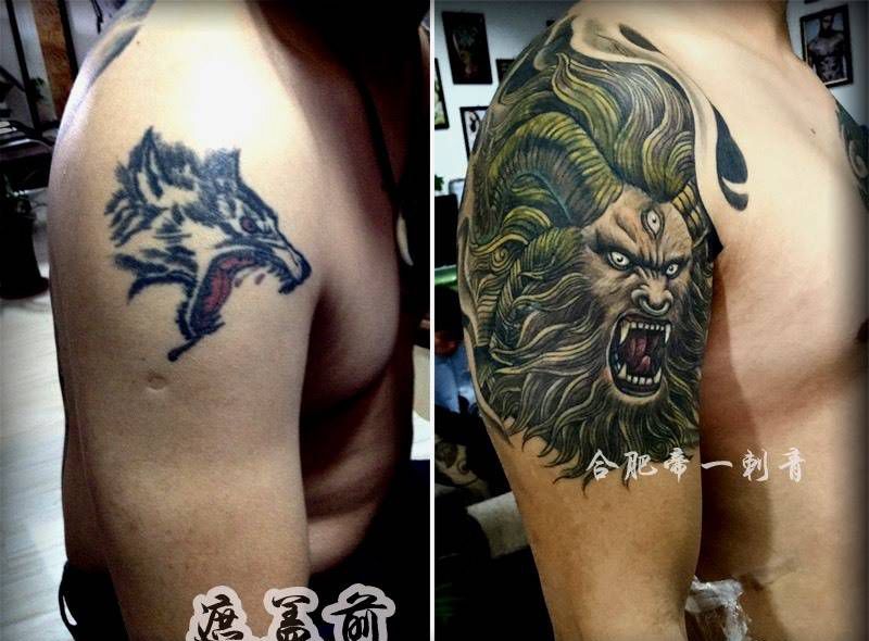 牛魔王纹身遮盖老纹身纹身图片