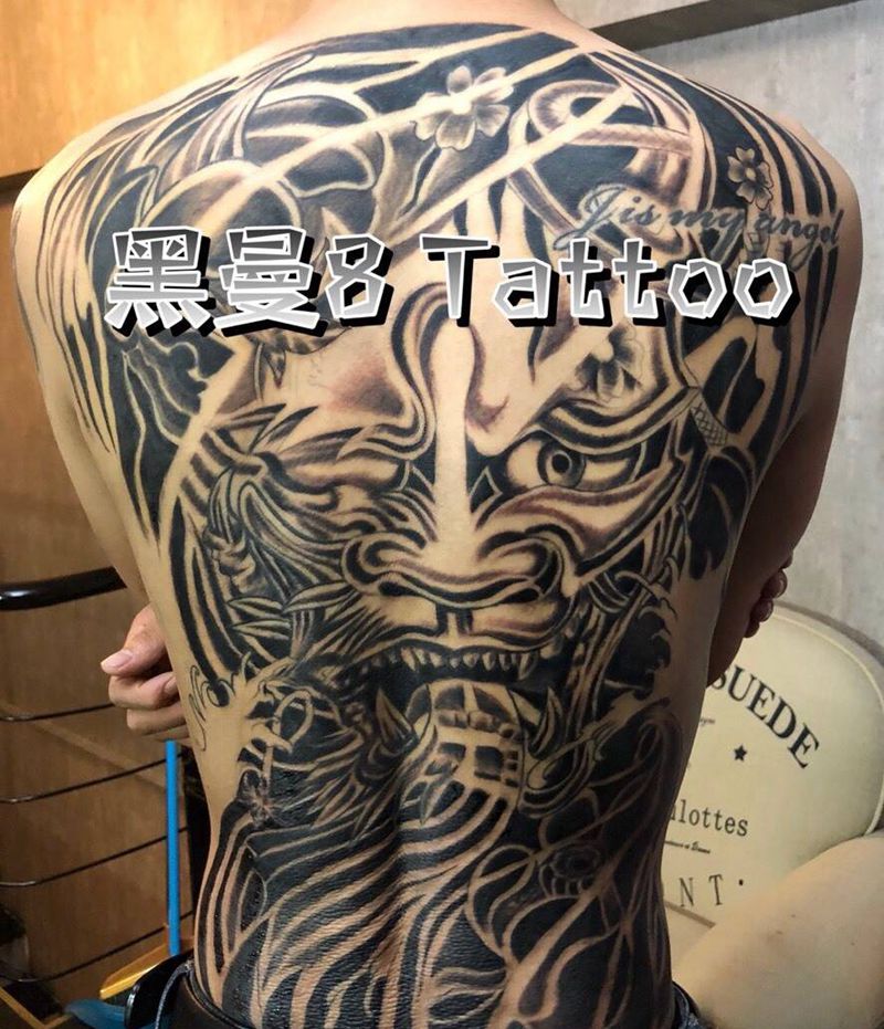 修改般若纹身图片_背部老传统般若 满背纹身图案