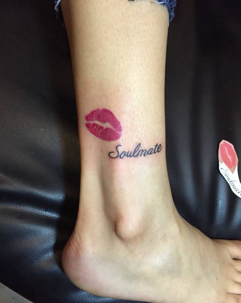 情侣纹身纹身图片_成品腿部脚部欧美清新字符情侣纹身图案