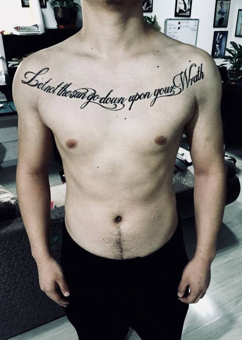 花肩纹身图片_成品肩部清新字符英文纹身图案