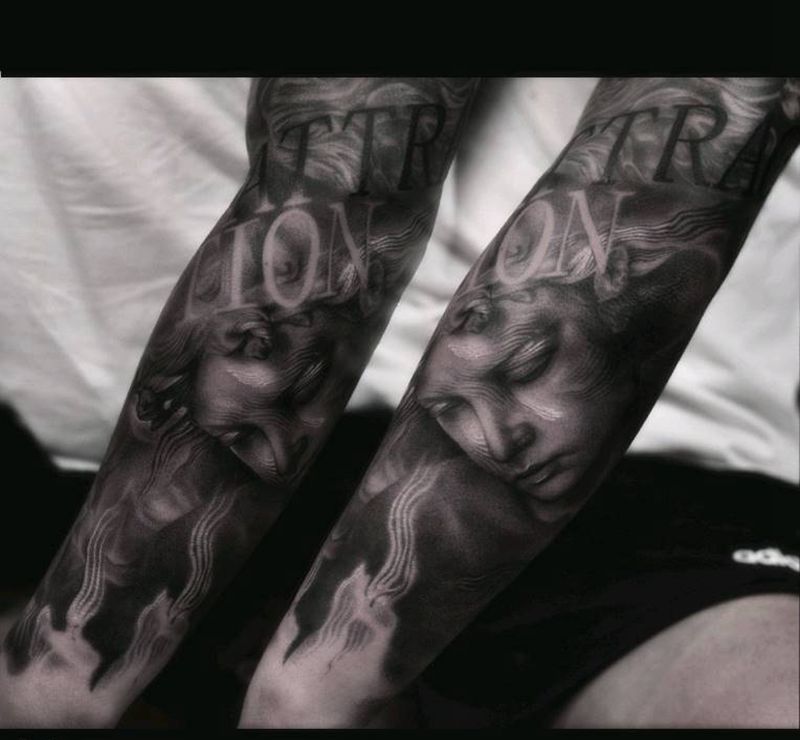 自然刺青處-成为前 作品纹身图片_手臂欧美写实纹身图案