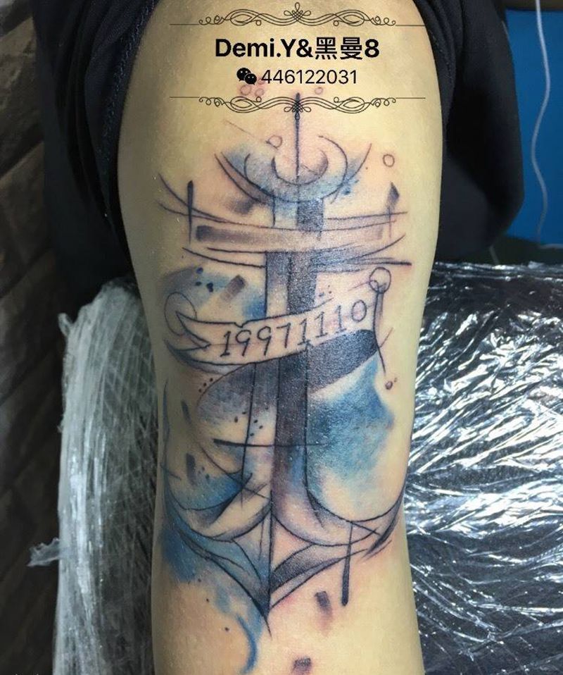 天蝎boy远航纹身图片_成品手臂欧美船⚓️纹身图案