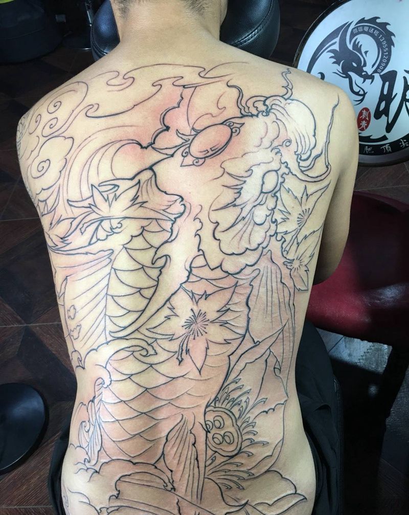 龙鱼割线 手机拍照纹身图片