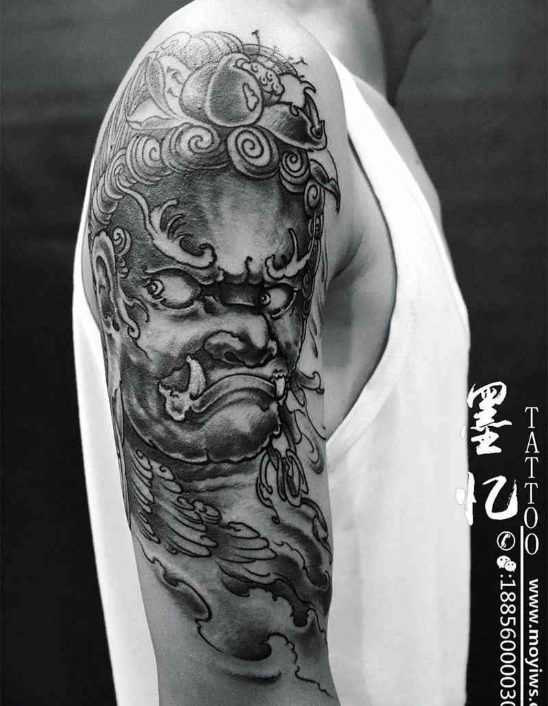 不动明王纹身图片