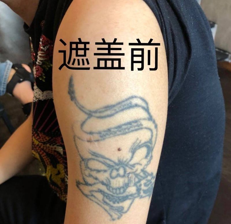 遮盖纹身图片_手臂老传统鱼纹身图案