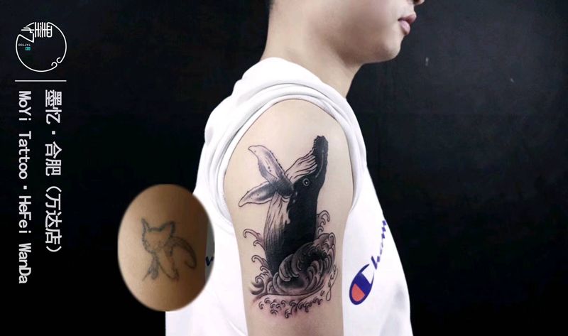 遮盖鲸鱼纹身图片