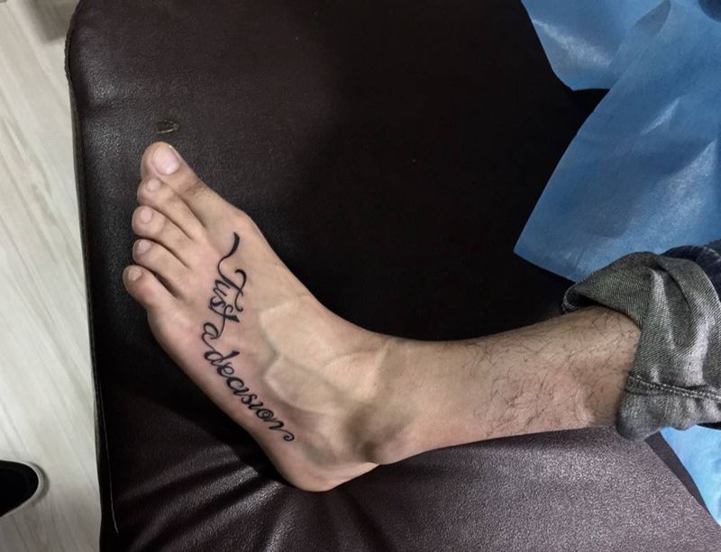 脚面 纹身纹身图片_成品脚部清新字符纹身图案