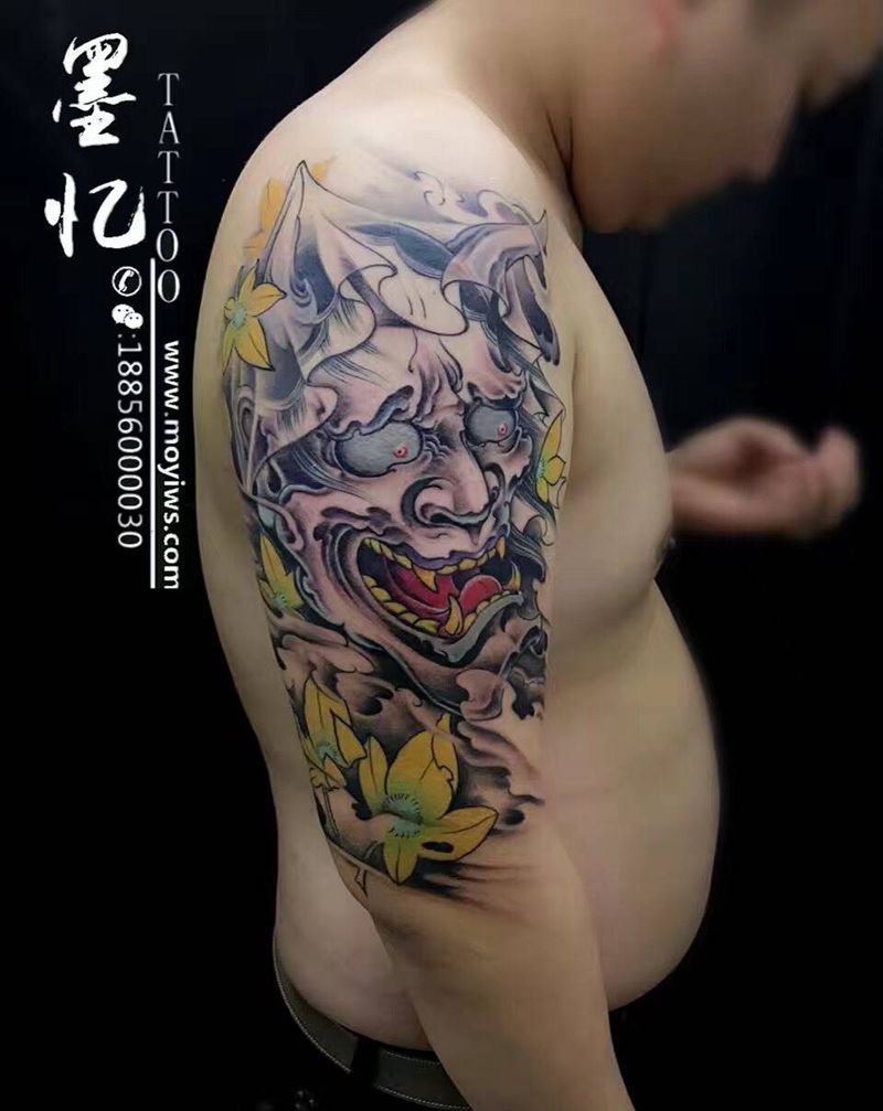 般若纹身图片_成品手臂传统原创动物纹身图案