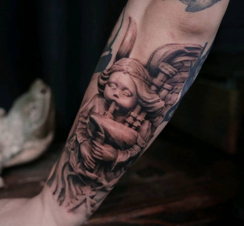 自然刺青處-成为前 作品纹身图片_手臂欧美写实纹身图案