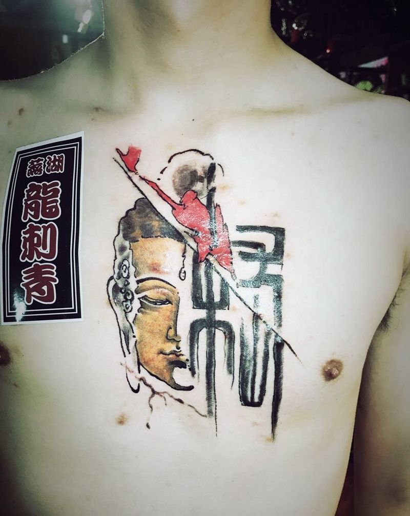 佛头纹身图片