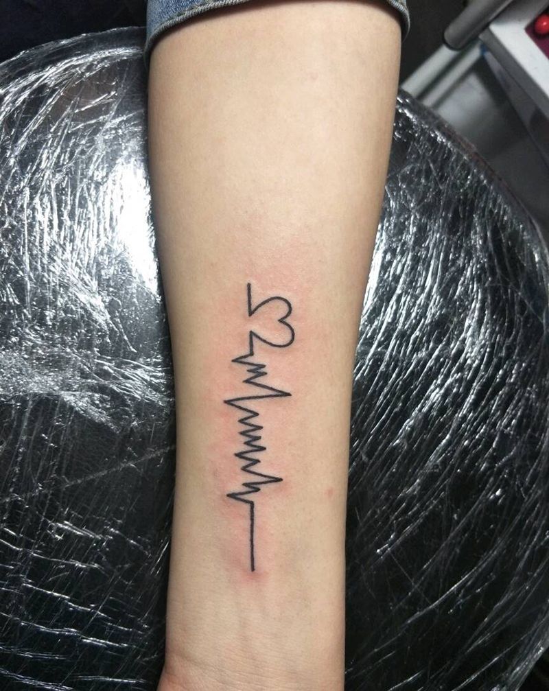 心电图纹身图片