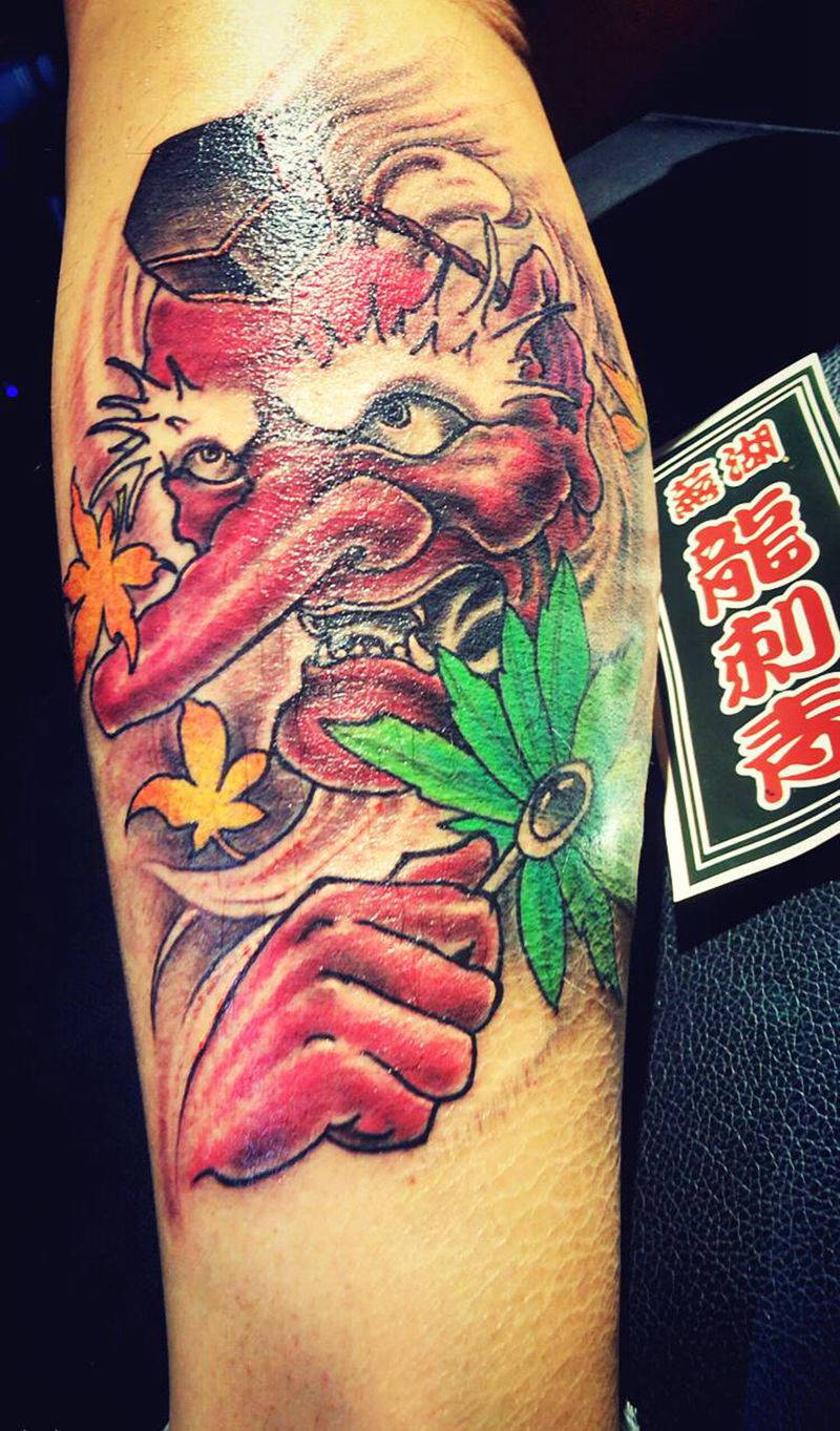 天狗纹身图片_新传统纹身图案