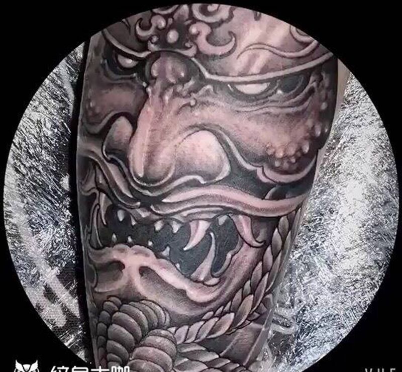 鬼武士纹身图片