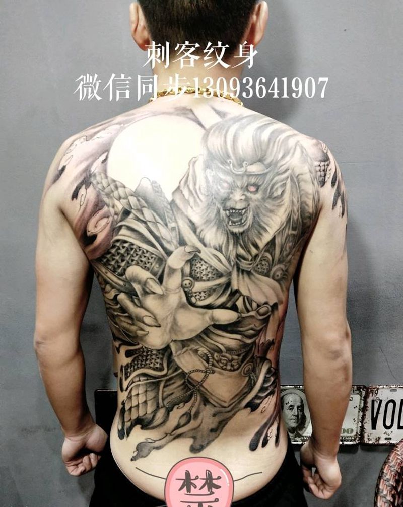 斗战胜佛纹身图片_背部传统人物纹身图案