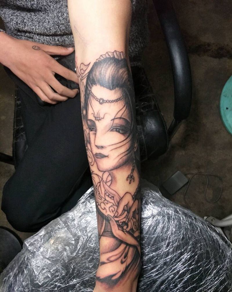 艺妓未完，下次继续。纹身图片