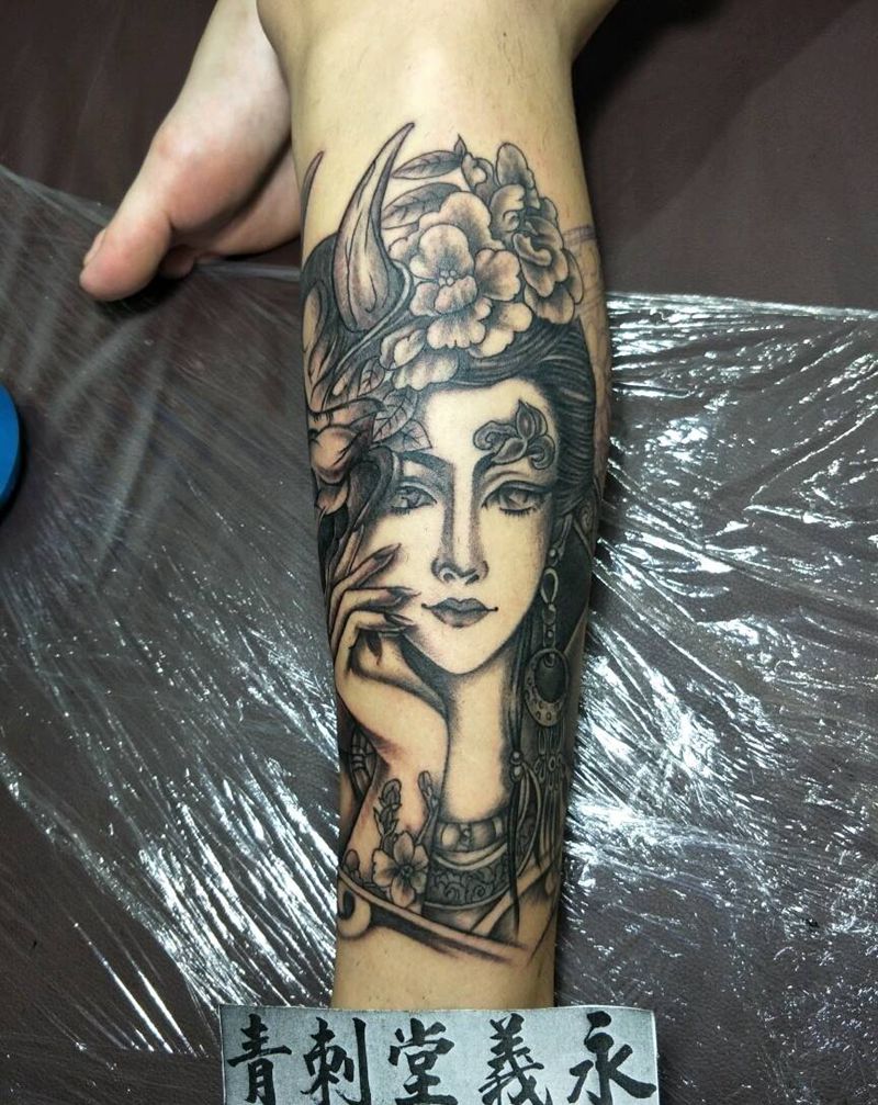 艺妓般若，纹身图片